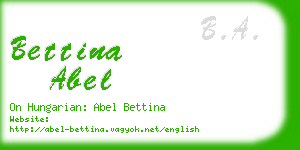 bettina abel business card